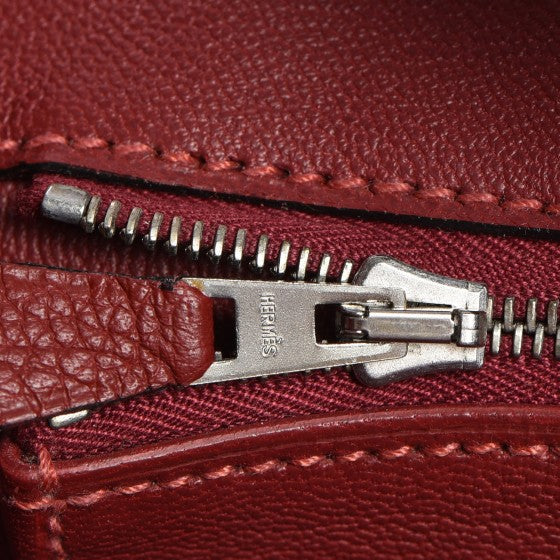 Hermes Taurillon Clemence Birkin 30 Rouge H 13 of 27