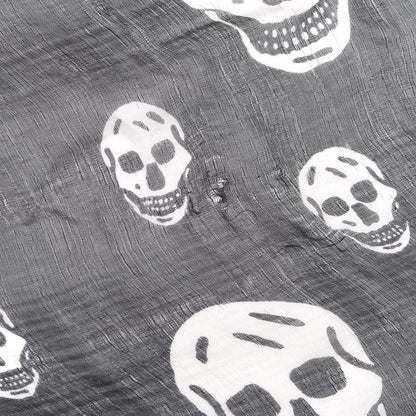 Alexander McQueen Silk Chiffon Skull Scarf Black Ivory 2 of 4