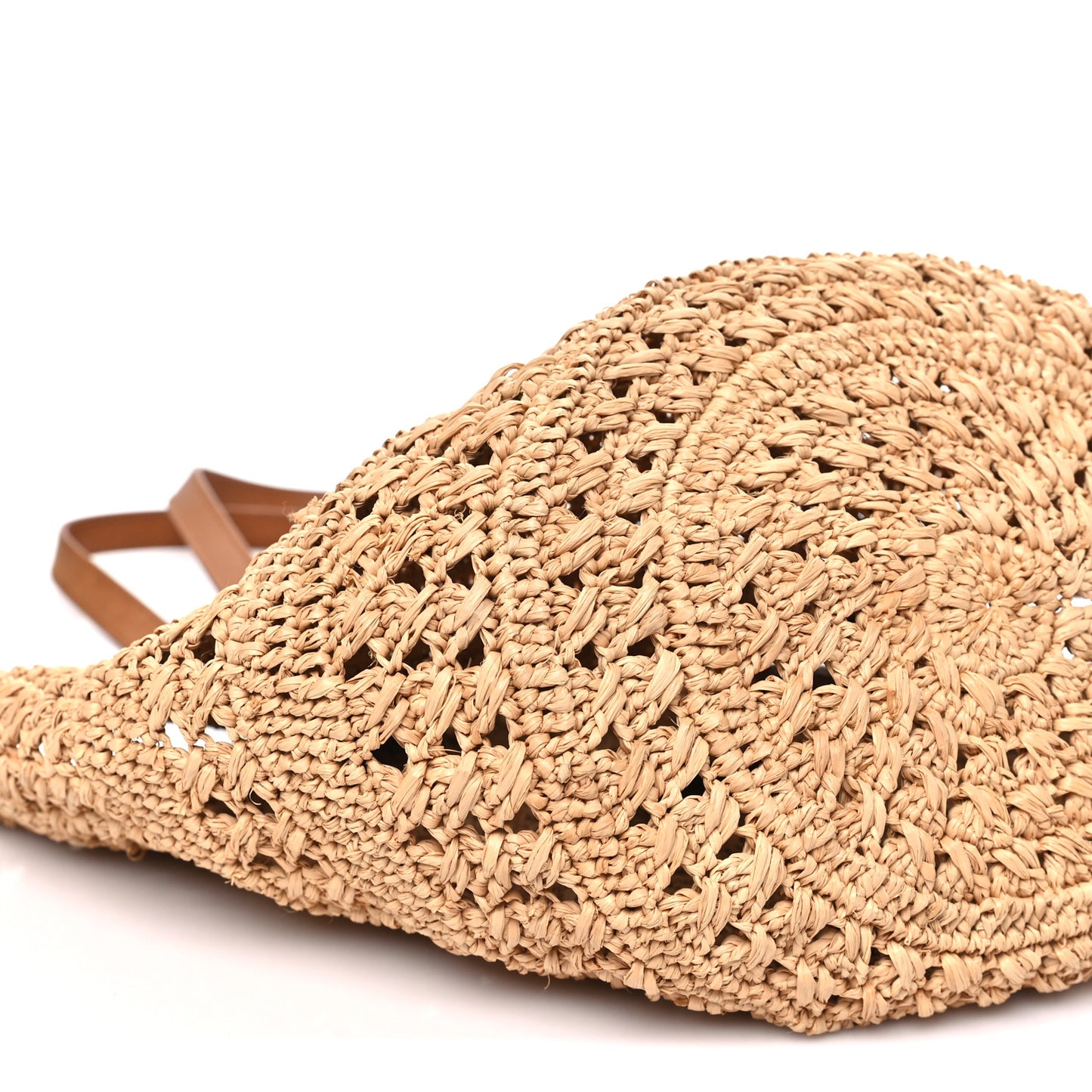 Raffia Calfskin Medium Panier Tote Naturel