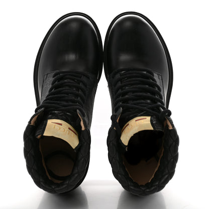 Gucci Apollo Calfskin GG Supreme Nappa Samoa Quilted Lace Up Ankle Boots 39.5 Black 2 of 10