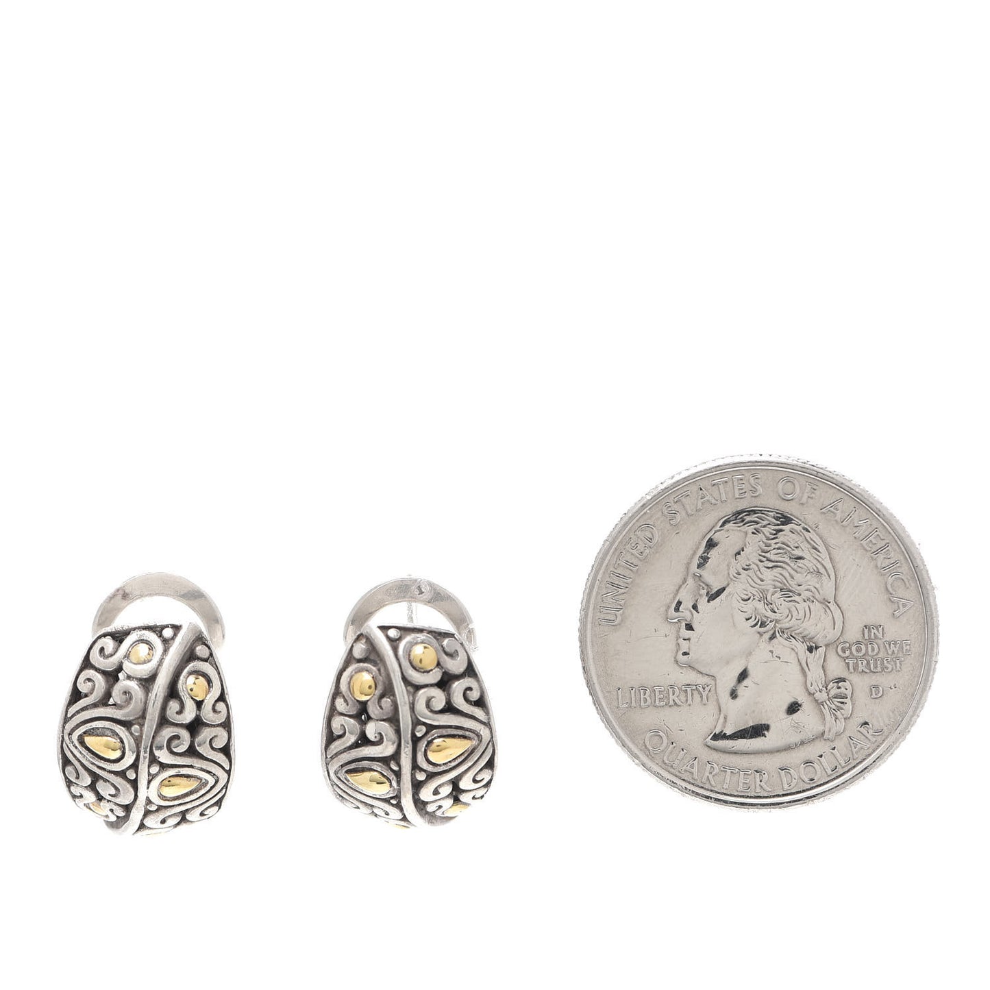 Sterling Silver 18K Yellow Gold Buddha Belly Earrings