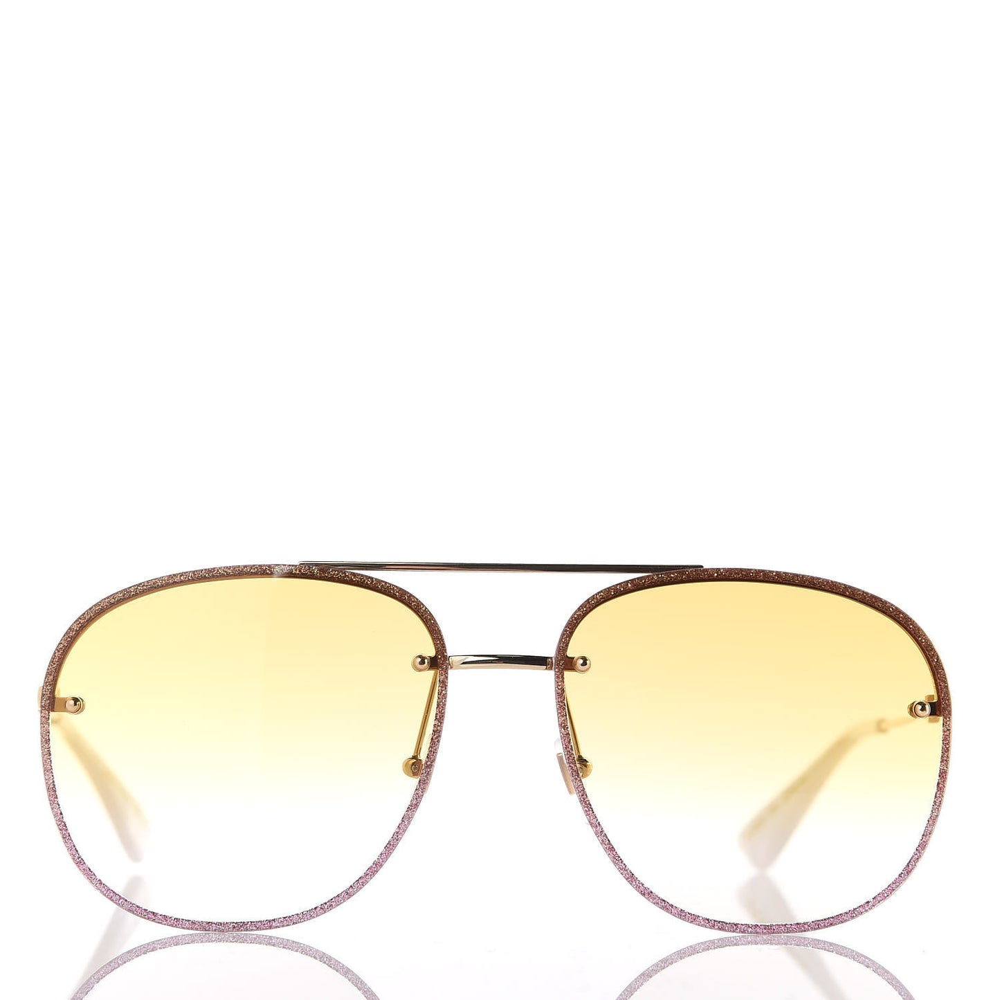 Metal Glitter Aviator Sunglasses G0227S Pink Gold