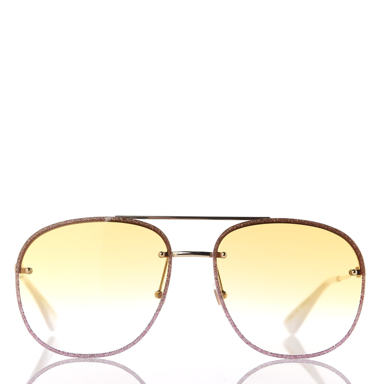 Gucci Metal Glitter Aviator Sunglasses G0227S Pink Gold 3 of 8
