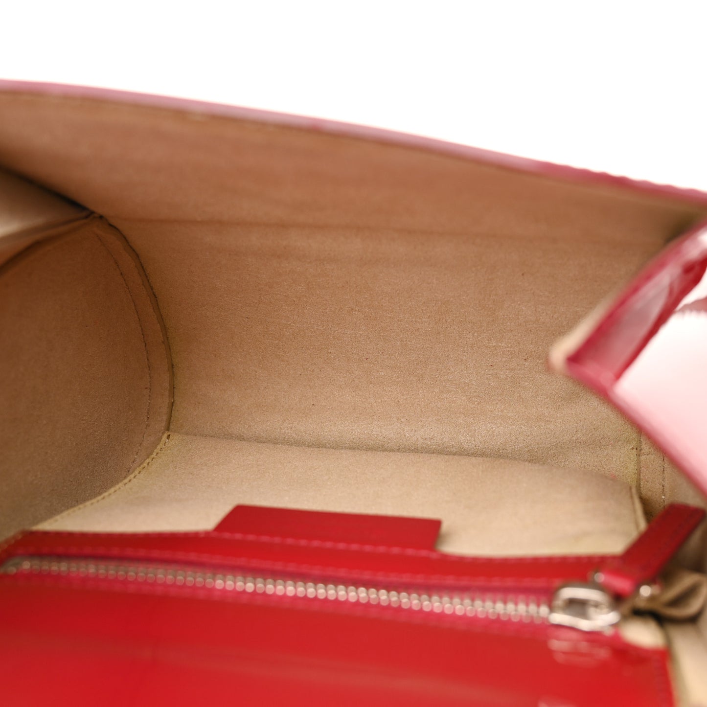 Patent Calfskin Mini Pandora Box Crossbody Bag Red