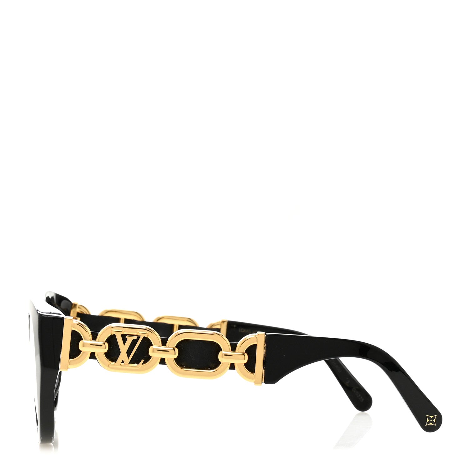 Louis Vuitton Acetate LV Chain Braided Maxi Square Sunglasses Z2640U Black 2 of 7