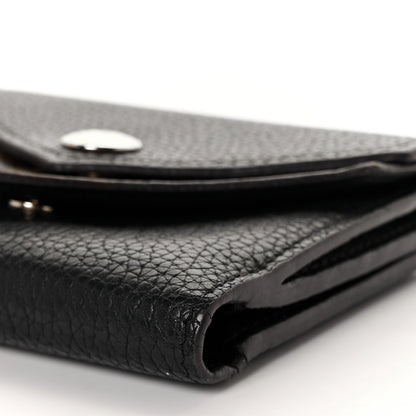 Louis Vuitton Grained Calfskin Monogram Double V Compact Wallet Black 8 of 9