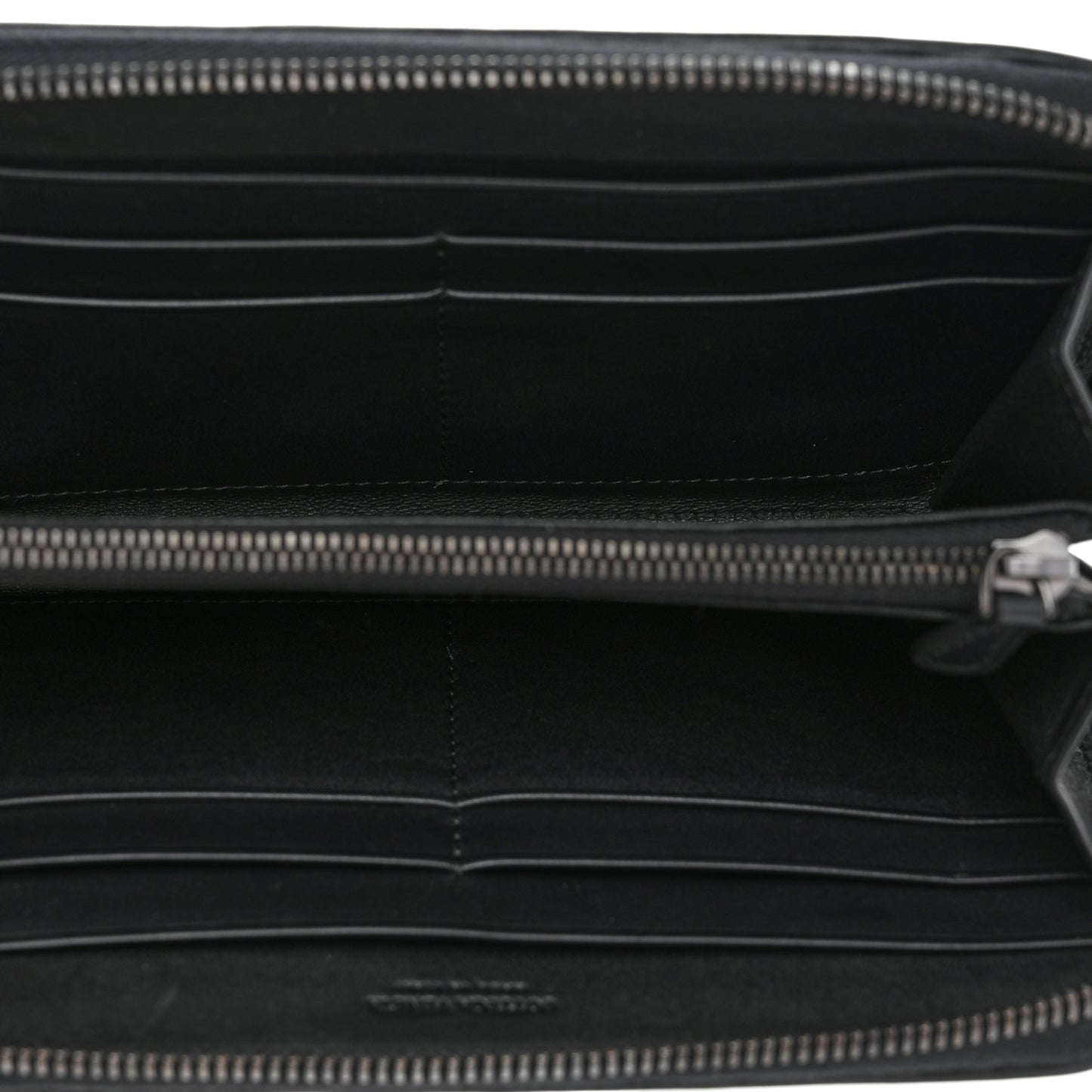 Nappa Intrecciato Zip Around Wallet Black
