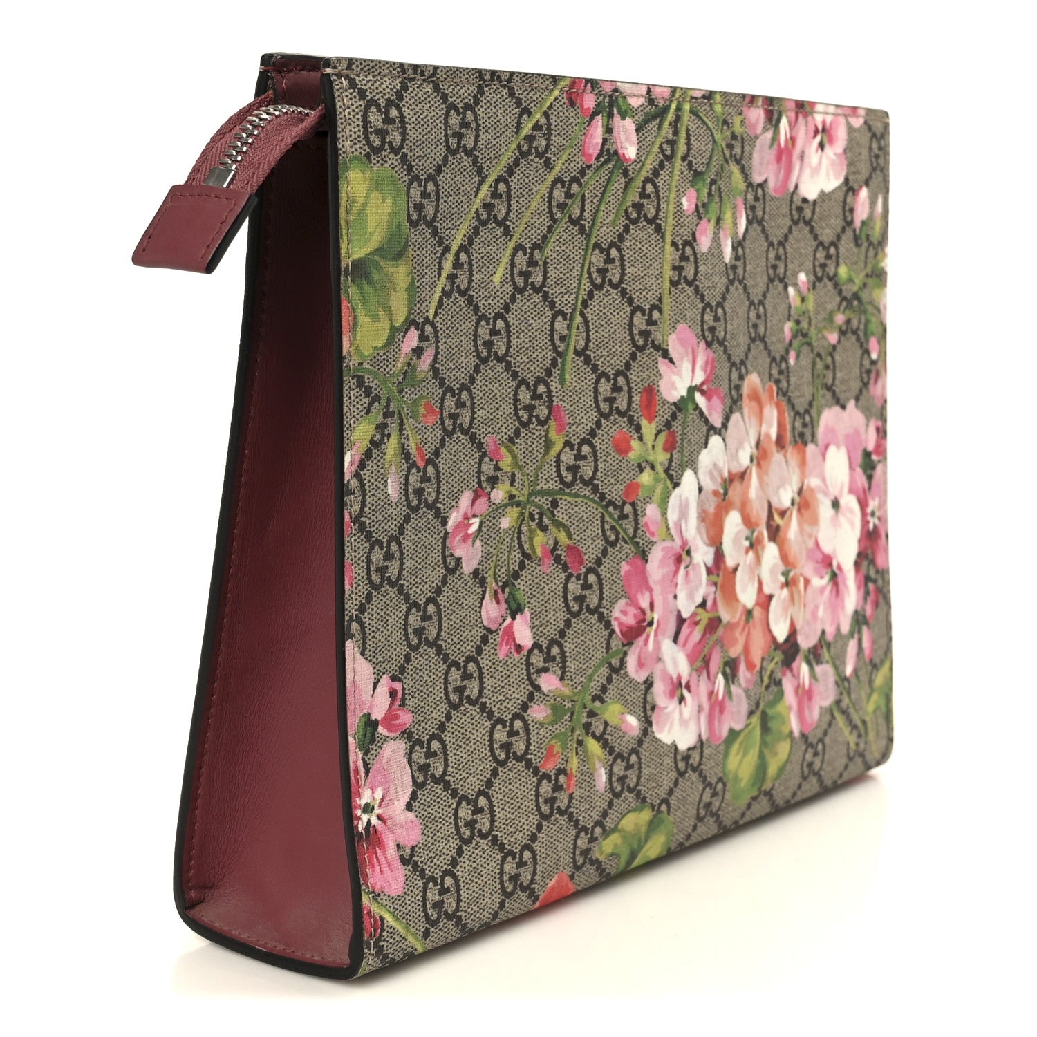 Gucci GG Supreme Monogram Blooms Large Cosmetic Case Beige Multicolor Dry Rose 3 of 8