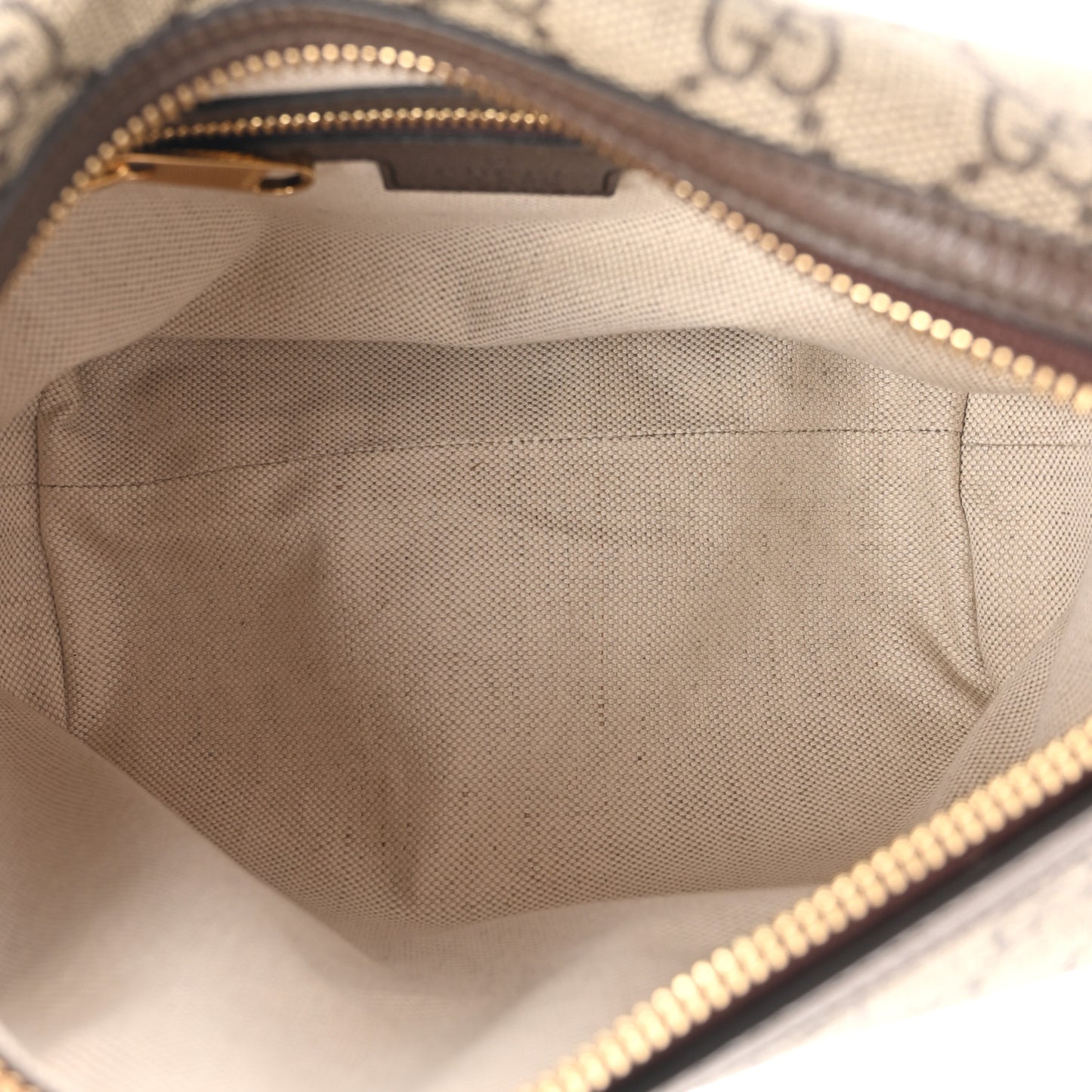GG Supreme Monogram Textured Calfskin Web Super Mini Ophidia Shoulder Bag Beige Ebony New Acero