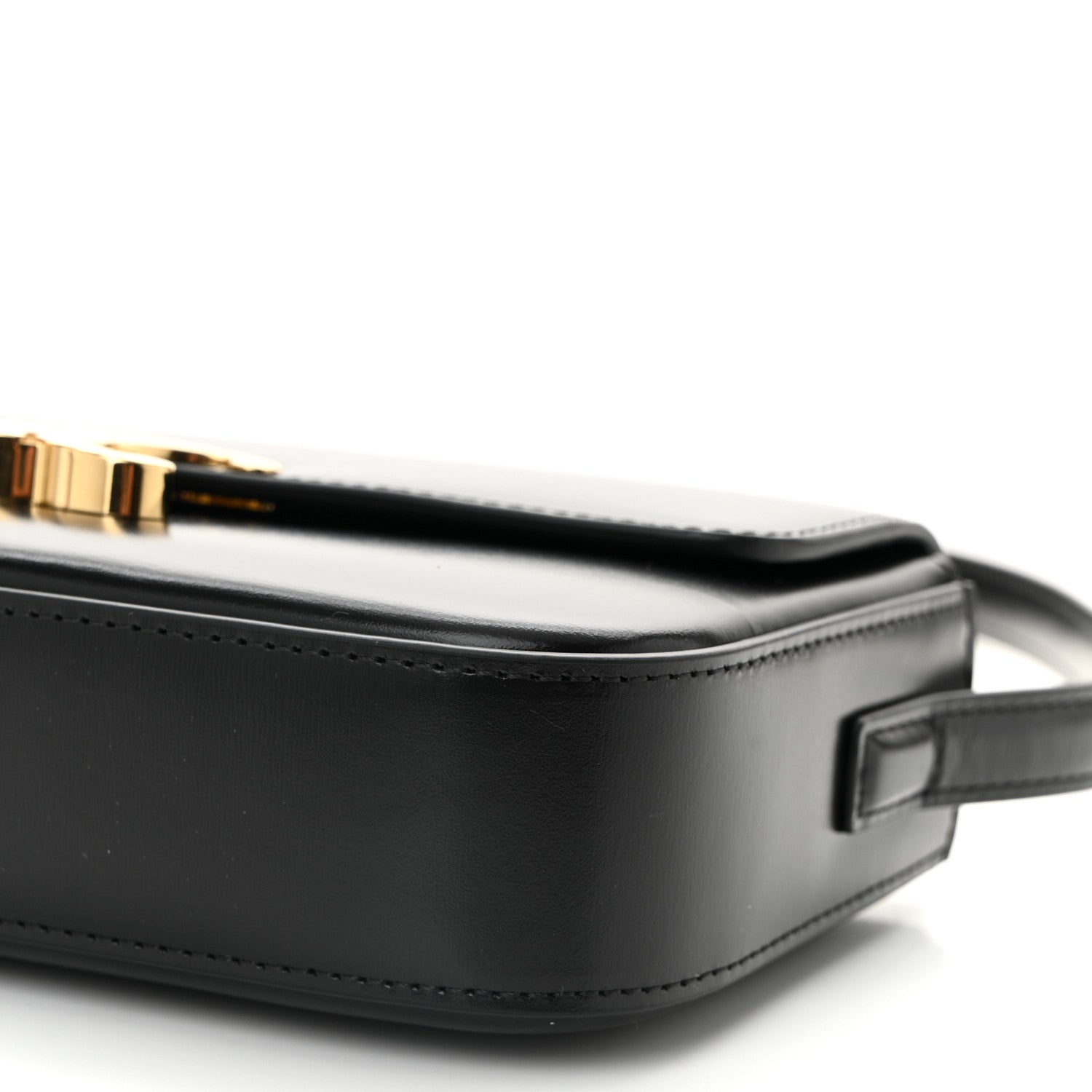Celine Shiny Calfskin Triomphe Shoulder Bag Black 9 of 9