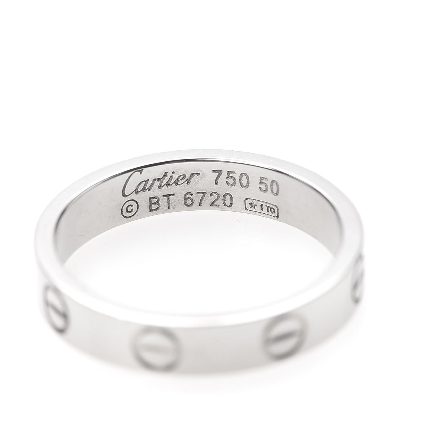 18K White Gold 3.5mm LOVE Wedding Band Ring 50 5.25