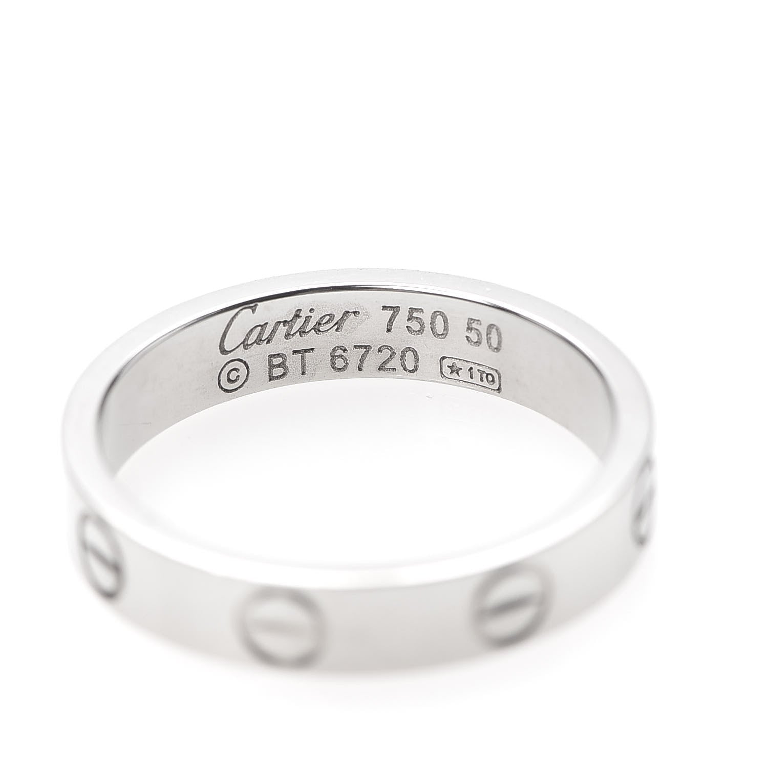 Cartier 18K White Gold 3.5mm LOVE Wedding Band Ring 50 5.25 4 of 4