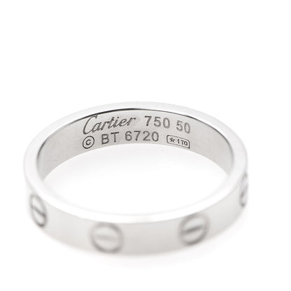 Cartier 18K White Gold 3.5mm LOVE Wedding Band Ring 50 5.25 4 of 4