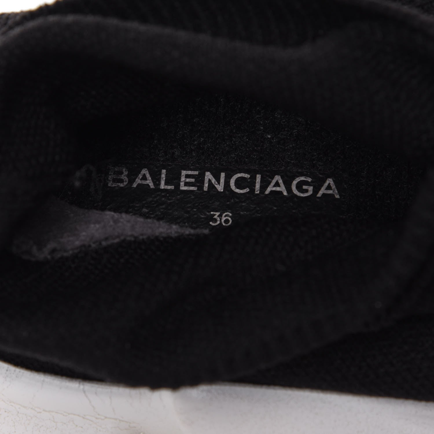 Balenciaga Neoprene Knit Womens Speed Sneakers 36 Black White 9 of 9