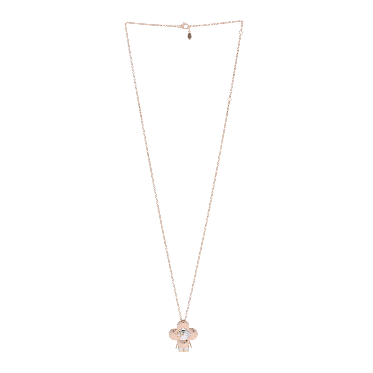 18K White Rose Yellow Gold Diamond Vivienne Pendant Necklace