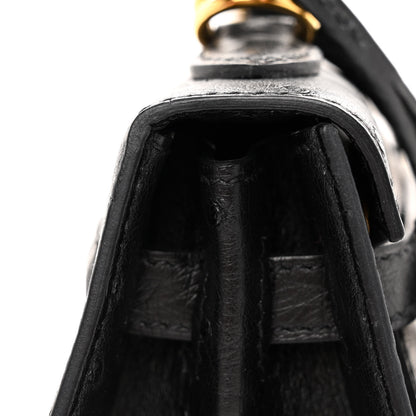 Hermes Ostrich Kelly Sellier 25 Black 11 of 12