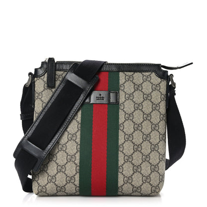 Gucci GG Supreme Monogram Web Messenger Bag Black 1 of 9