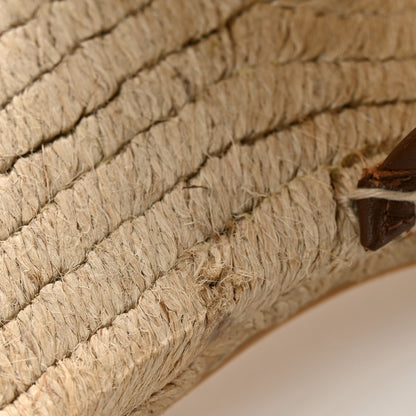 Gucci Canvas Miro Soft Calfskin Striped Mens Espadrille Flat Slide Sandals 9 Greggio Brown Sugar 9 of 11