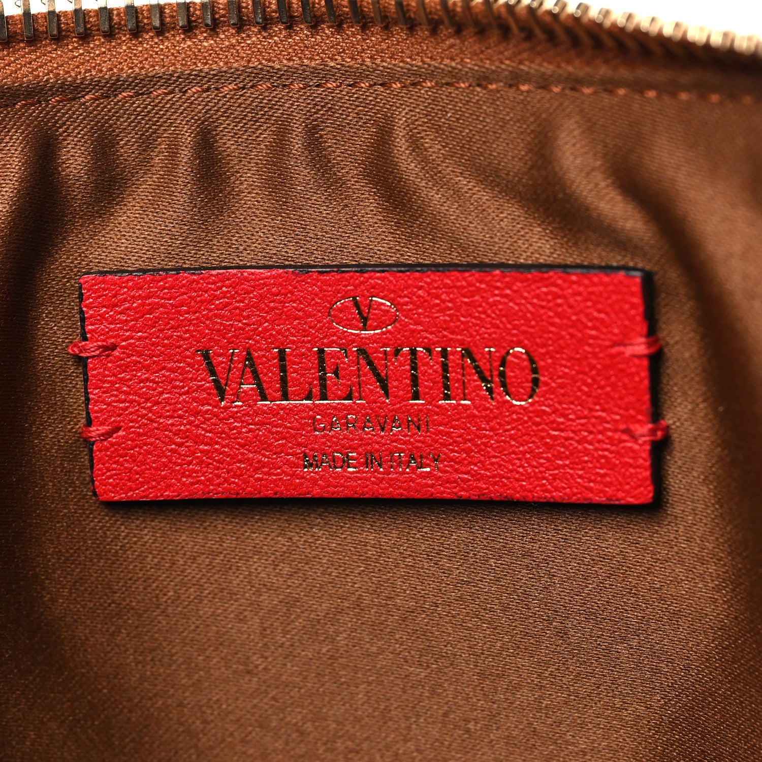 Valentino Garavani Calfskin Leopard Print City Safari Large Pouch Brown 6 of 7