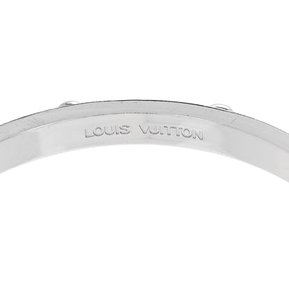 Louis Vuitton 18K White Gold Clous Studded Bangle Bracelet 20 3 of 5