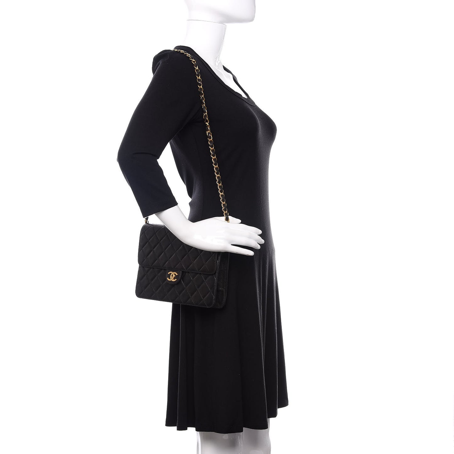 Lambskin Quilted Small Single Flap Black