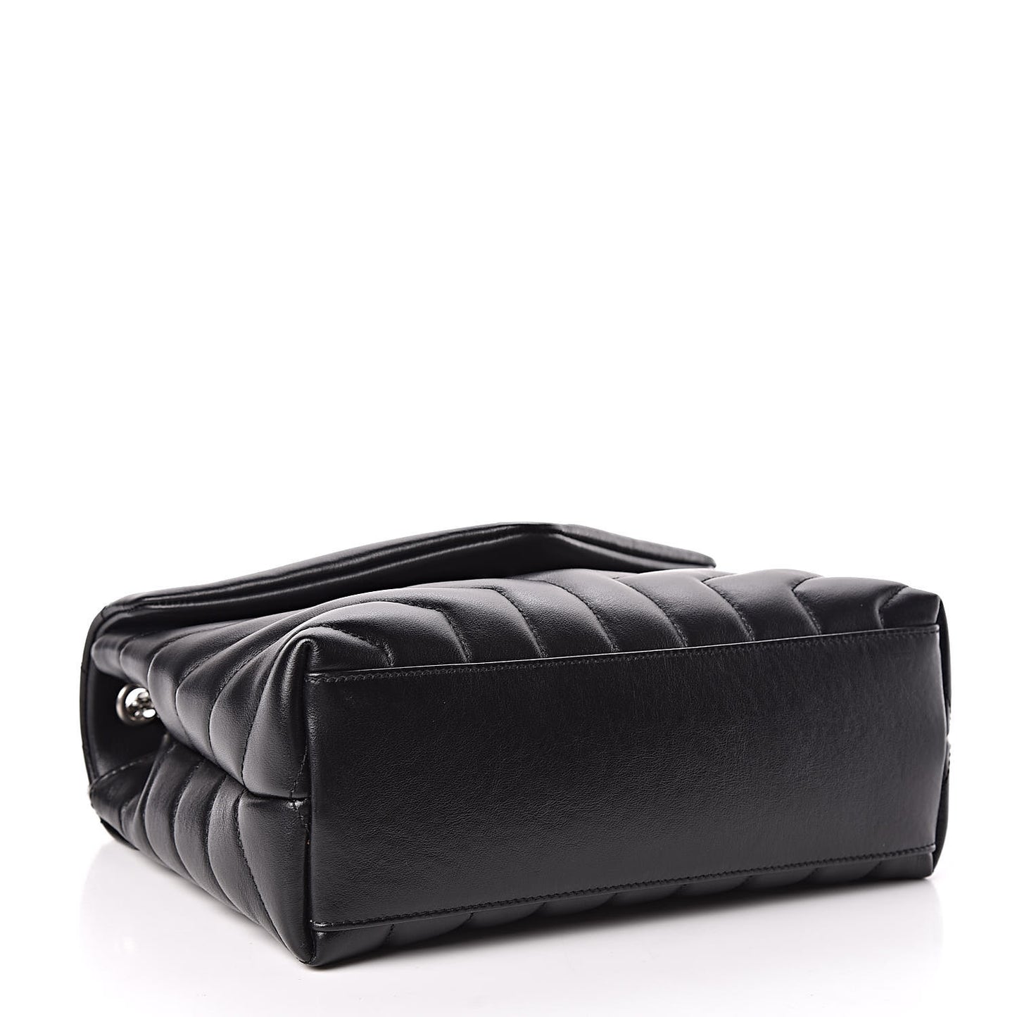 Calfskin Y Quilted Monogram Small Loulou Chain Satchel Black