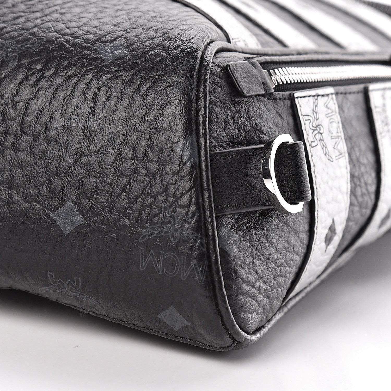 MCM Visetos Spot Medium Sling Bag Black Silver 10 of 10