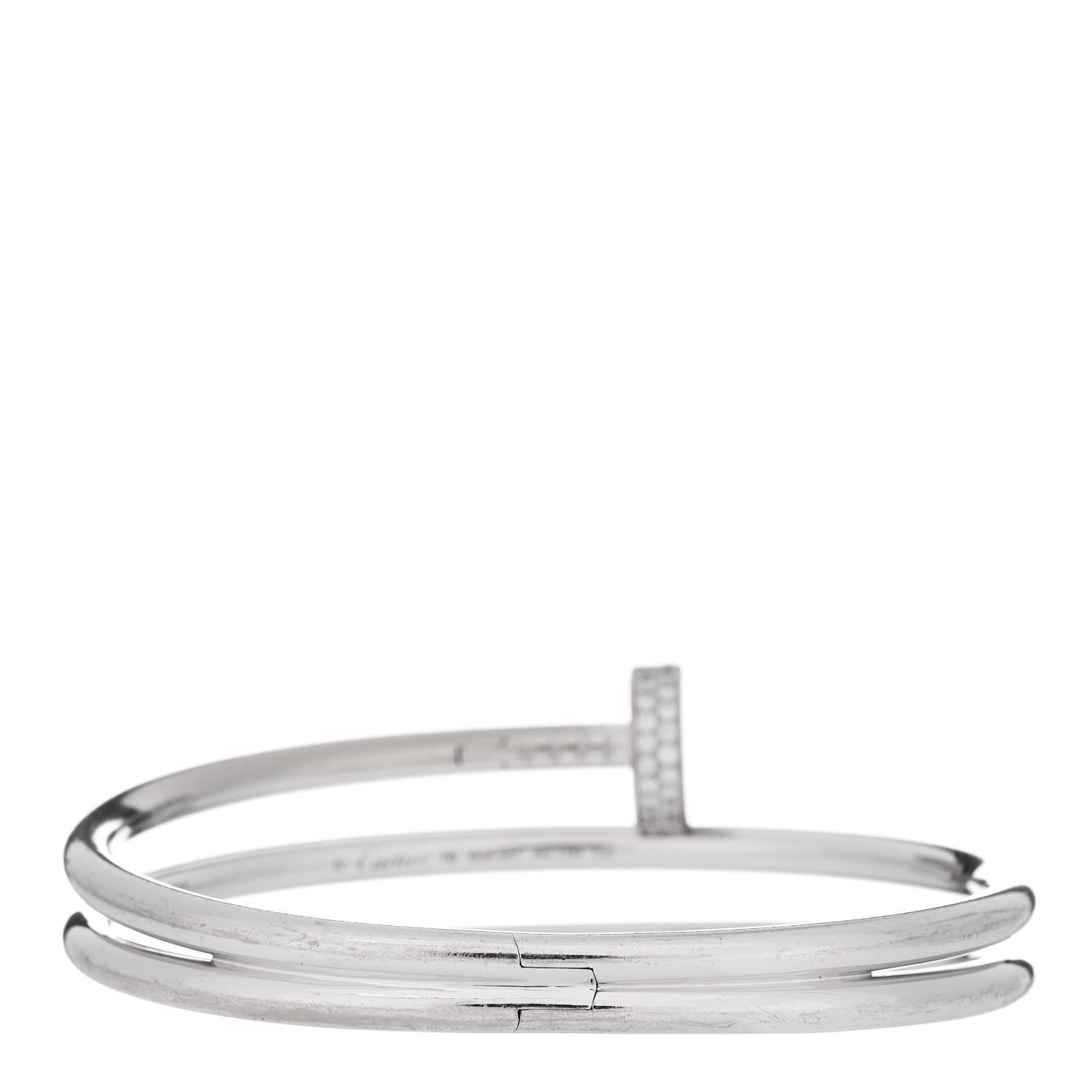 Cartier 18K White Gold Diamond Double Wrap Juste Un Clou Bracelet 16 2 of 4