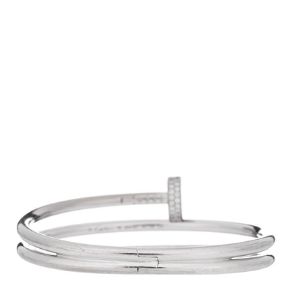 Cartier 18K White Gold Diamond Double Wrap Juste Un Clou Bracelet 16 2 of 4
