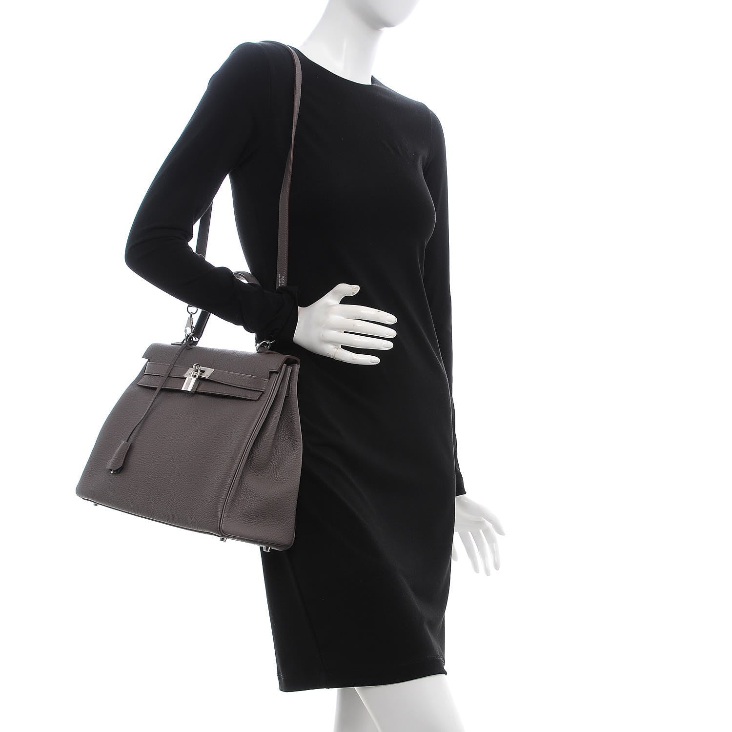 Hermes Togo Horseshoe Kelly Retourne 35 Etain Bleu Tempete 2 of 36