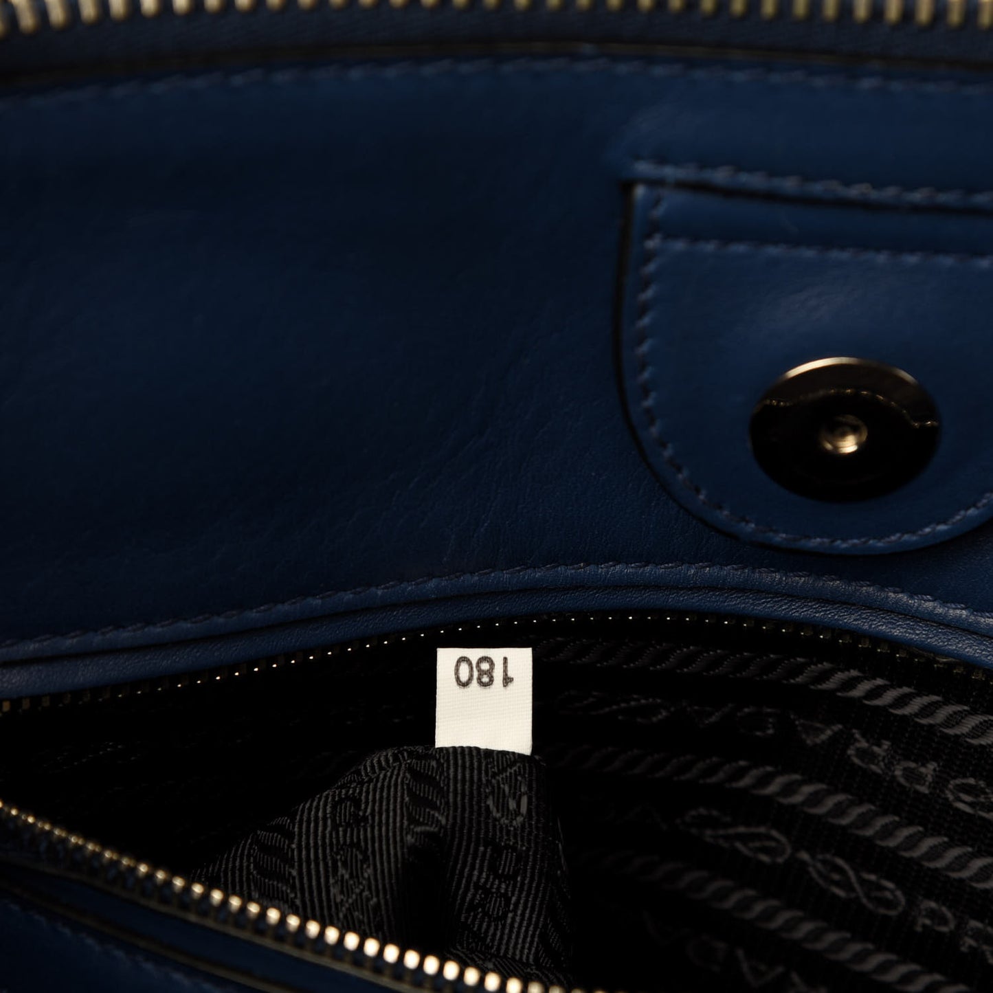 Glace Calfskin Twin Pocket Tote Bluette