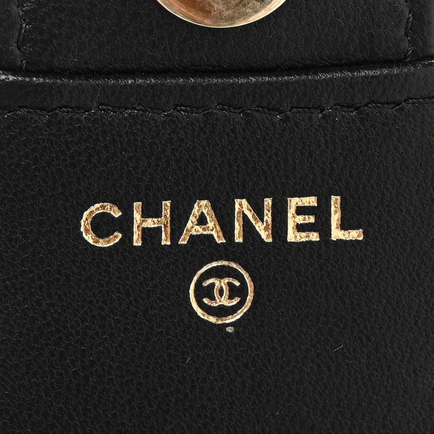 Lambskin Quilted Flap Phone Holder With Chain Black
