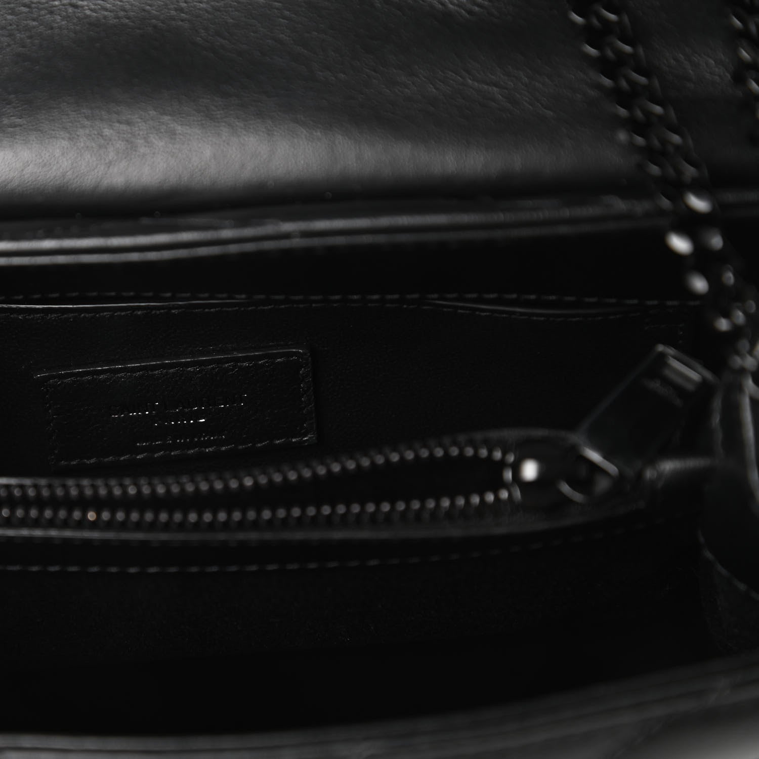 Saint Laurent Calfskin Y Quilted Monogram Small Loulou Chain Satchel Black 8 of 10