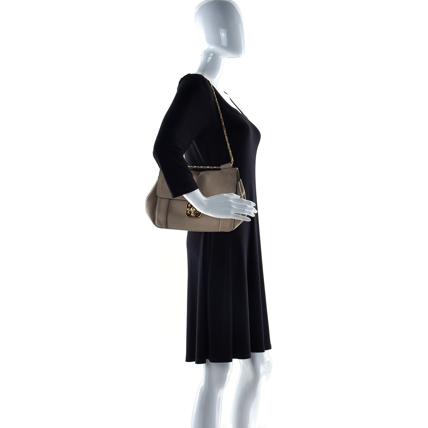 Chloe Goatskin Medium Elsie Shoulder Bag Dove 7 of 26