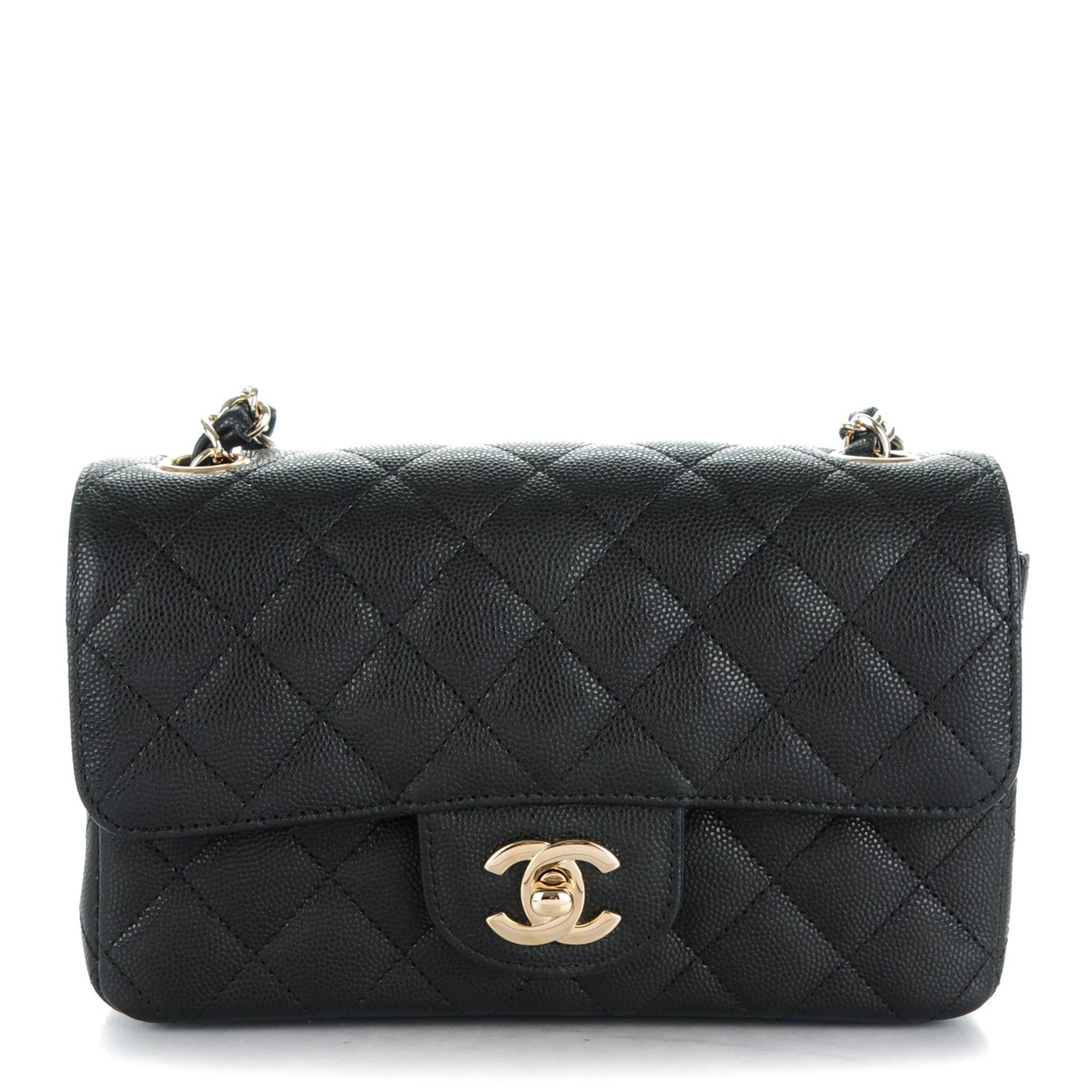 Caviar Quilted Mini Rectangular Flap Black