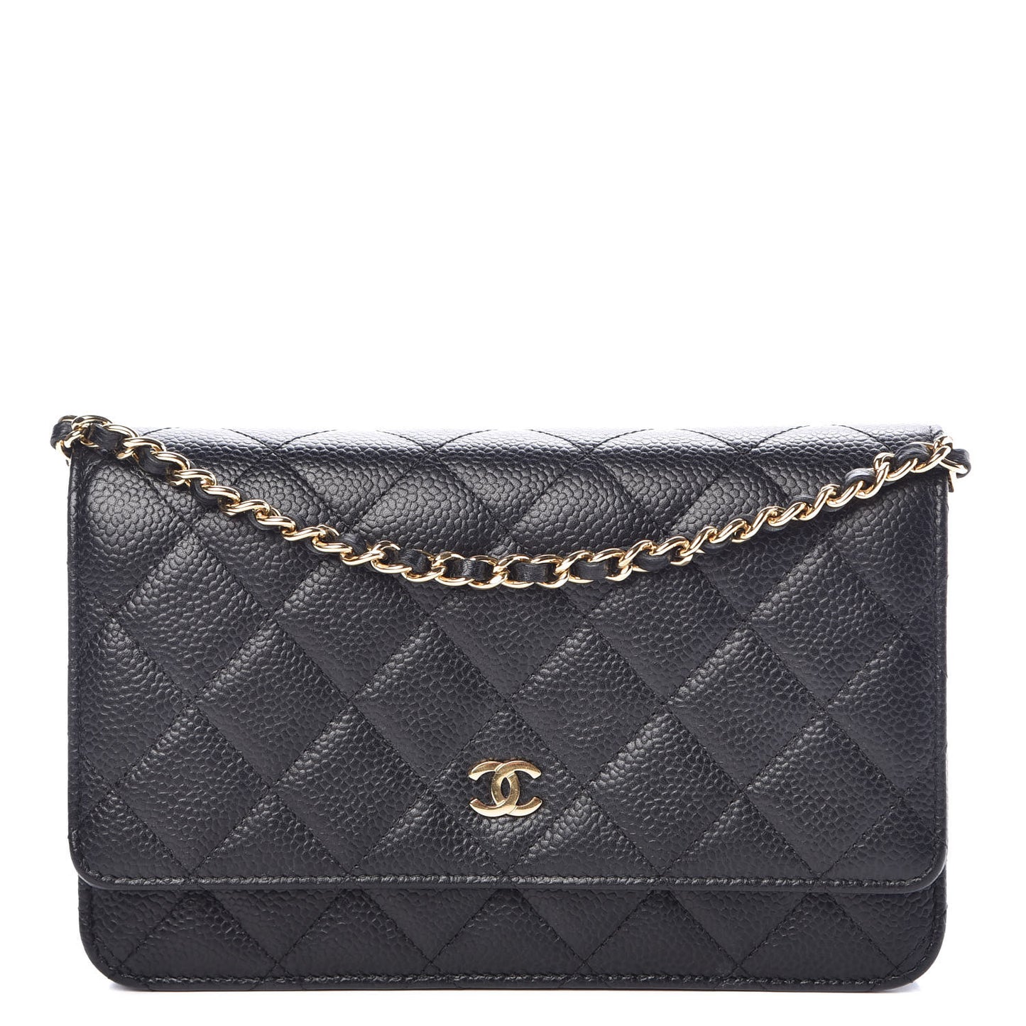 Caviar Quilted Wallet On Chain WOC Black