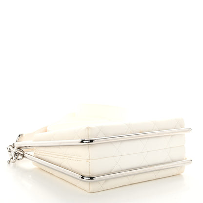 Chanel Quilted Lambskin Metal Bar Clutch Bag White 4 of 12