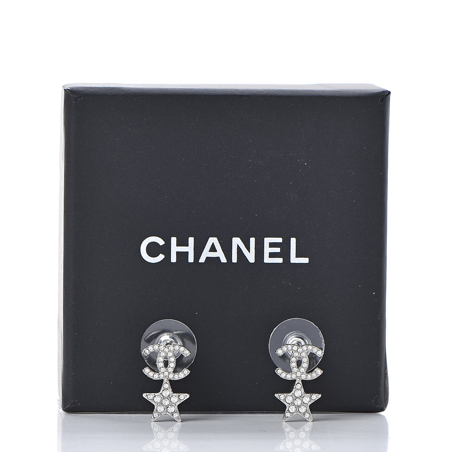 Crystal CC Star Earrings Silver