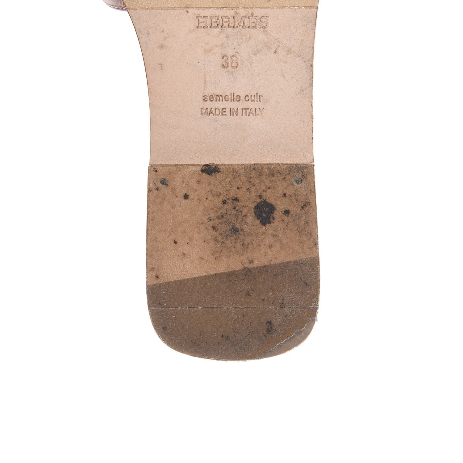 Hermes Box Calfskin Oran Sandals 38 Gold 9 of 15