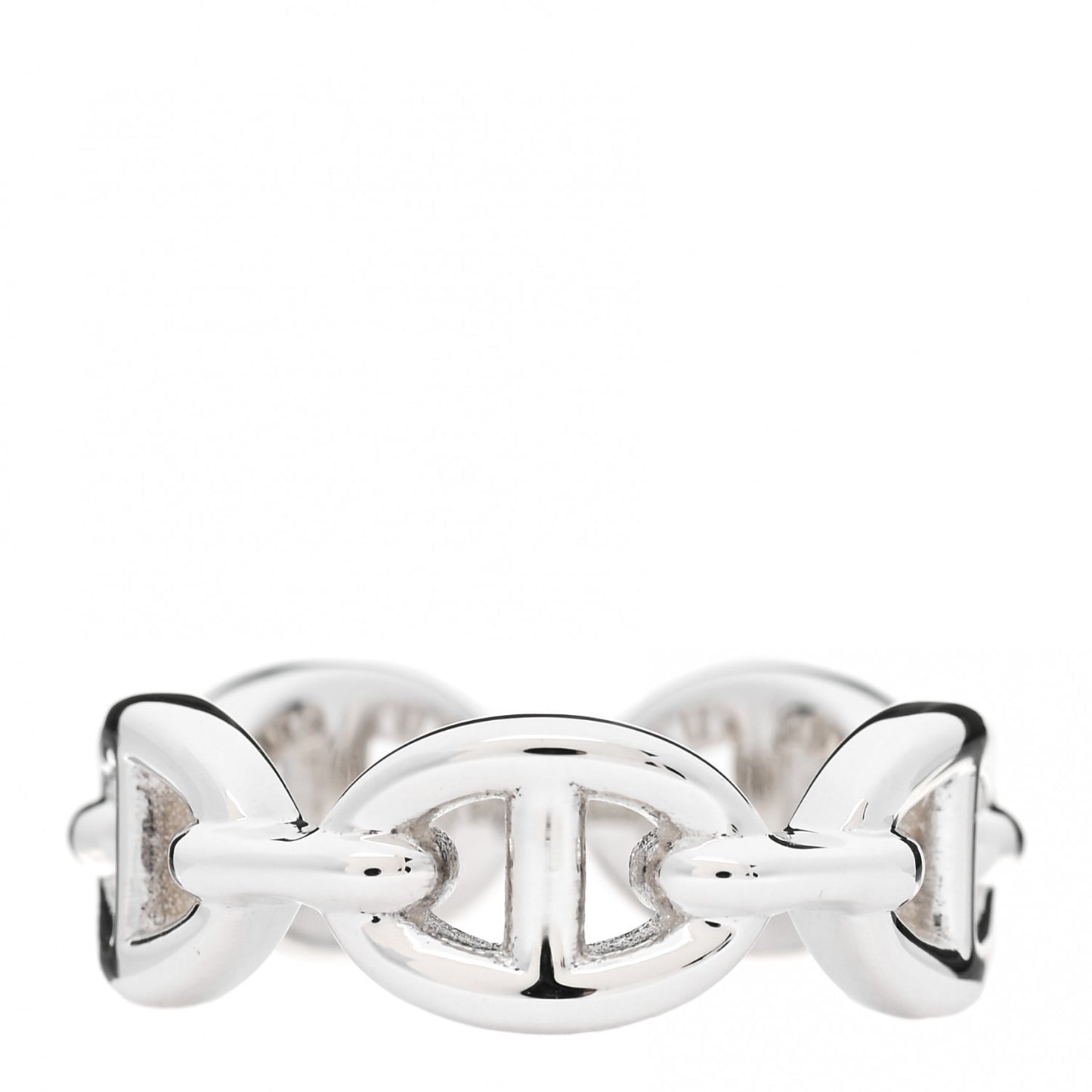 Sterling Silver PM Chaine d'Ancre Enchainee Band Ring 52 6