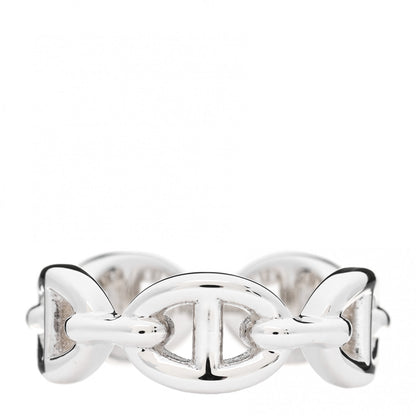 Hermes Sterling Silver PM Chaine d'Ancre Enchainee Band Ring 52 6 3 of 9