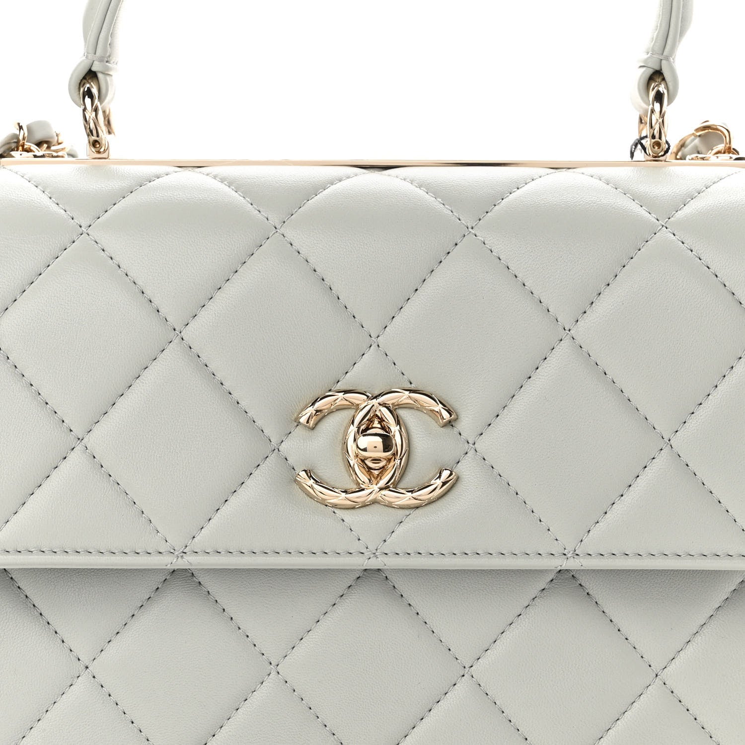 Chanel Lambskin Quilted Small Trendy CC Flap Dual Handle Bag Light Grey 8 of 12