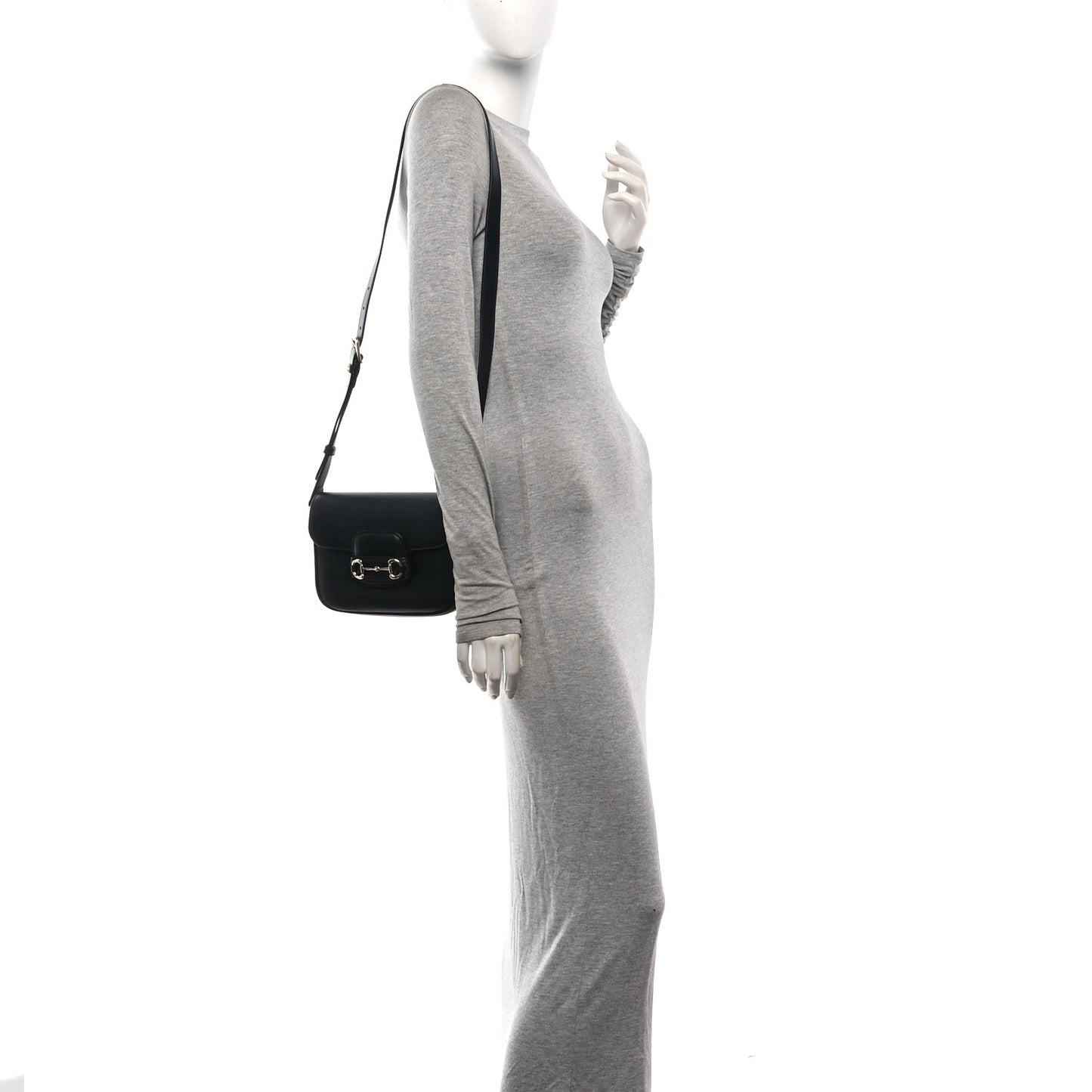 Arabella Calfskin Horsebit 1955 Shoulder Bag Black Black