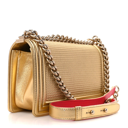 Chanel Metallic Lambskin Embossed Medium Cube Boy Flap Gold 3 of 10