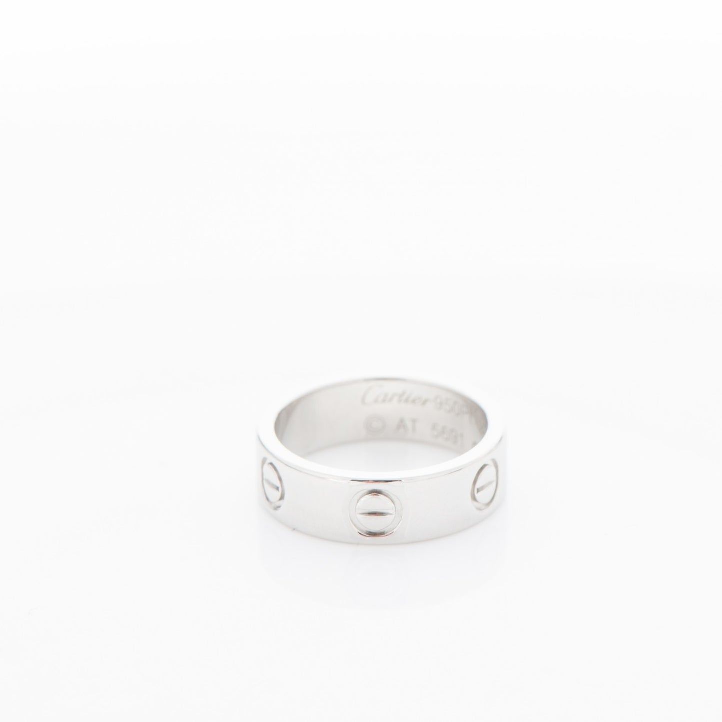 Platinum 5.5mm LOVE Ring 49 4.75