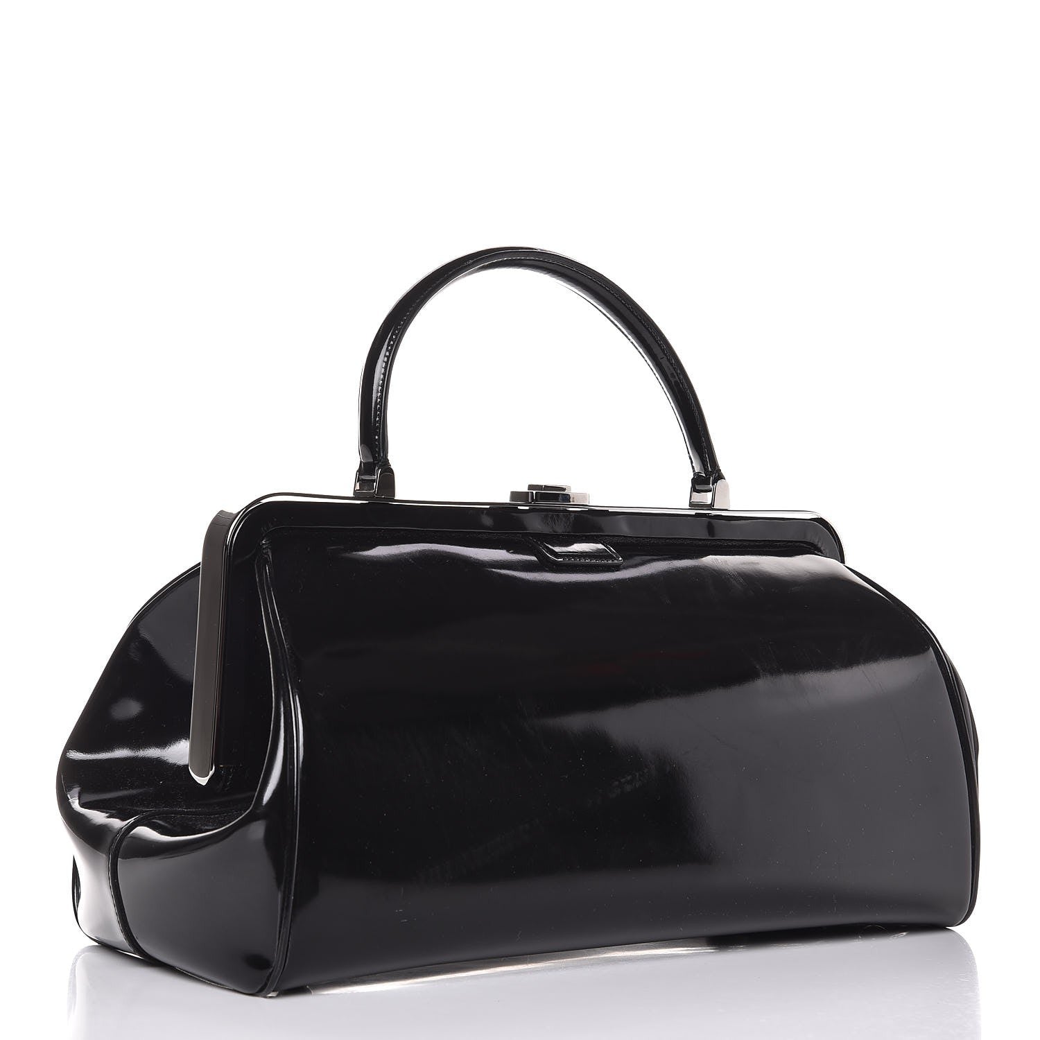 Prada Spazzolato Frame Bag Black 3 of 10