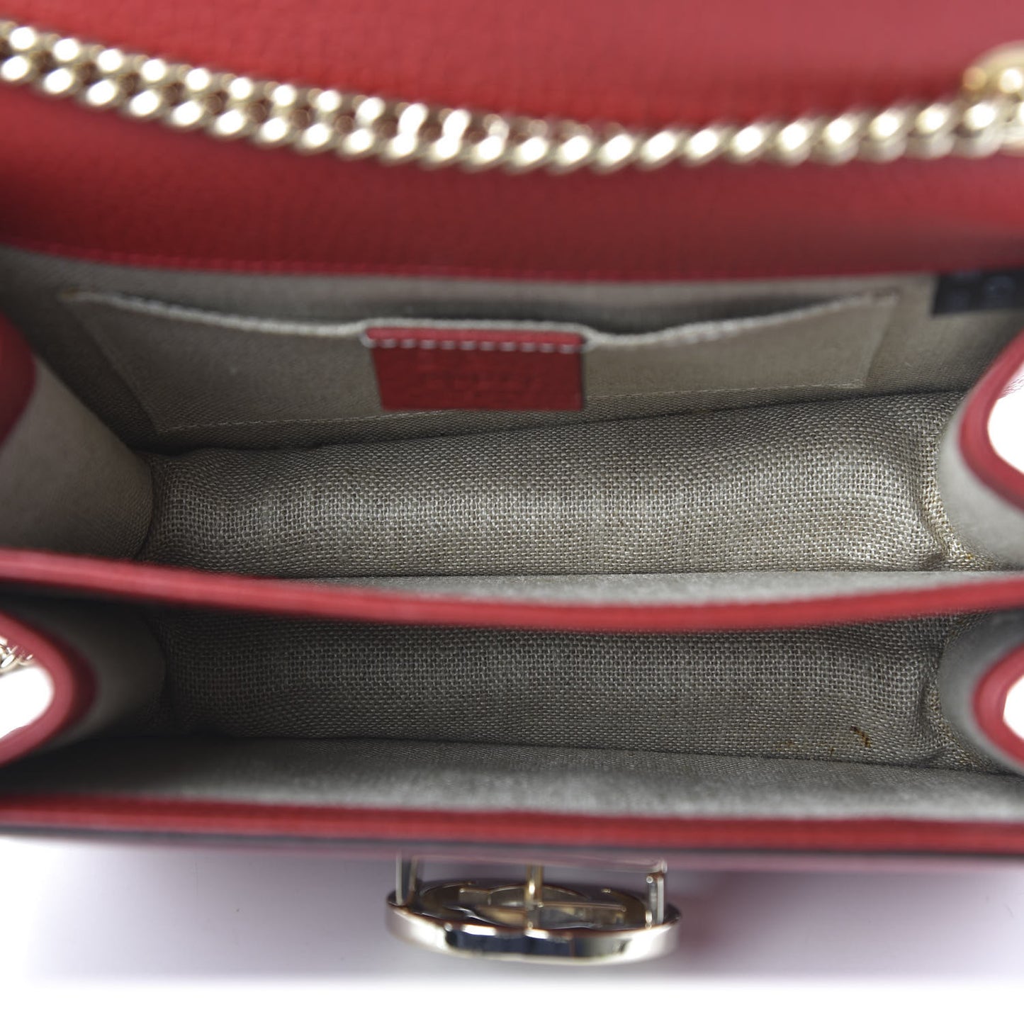 Dollar Calfskin Small Interlocking G Shoulder Bag Red