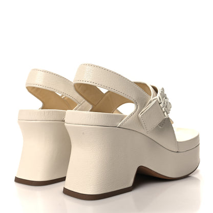 Loewe Goatskin Comfort Platform Sandals 38 White 4 of 9