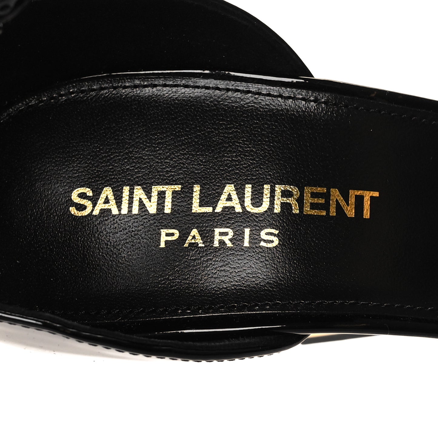 Patent Calfskin Opyum 85 Sandals 38.5 Black