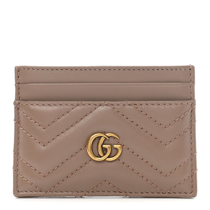 Gucci Calfskin Matelasse GG Marmont Card Holder Porcelain Rose 1 of 8